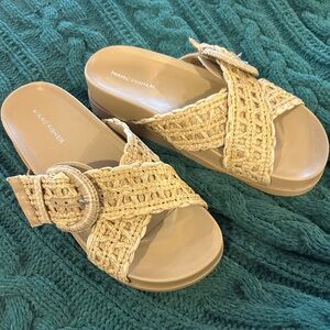 Marc Fisher Women's Tan Woven Sandals
